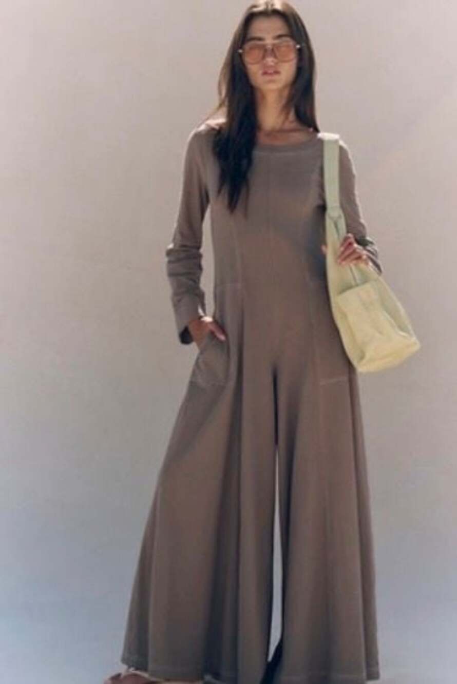 free-est by Free People Strada Jumpsuit in Dried Walnut